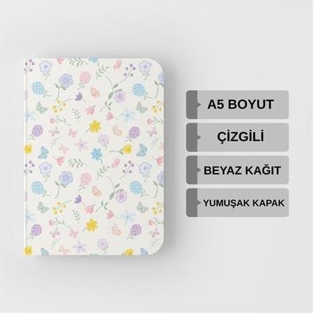 Kelebek – Çizgili A5 Boyut Defter