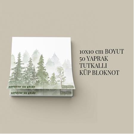 Sis | Tutkallı Küp Bloknot (10x10cm) , 50 Yaprak