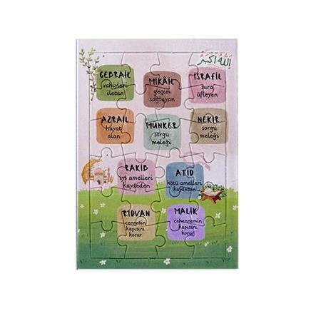 Büyük Melekler - Çocuklar İçin 24 Parçalı A5 boyut Puzzle, Yapboz