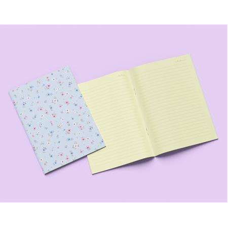 Mini Çiçekler - 3'lü Defter Seti, 14x21 cm, A5 Boyut, Çizgili