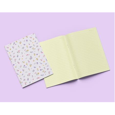 Mini Çiçekler - 3'lü Defter Seti, 14x21 cm, A5 Boyut, Çizgili