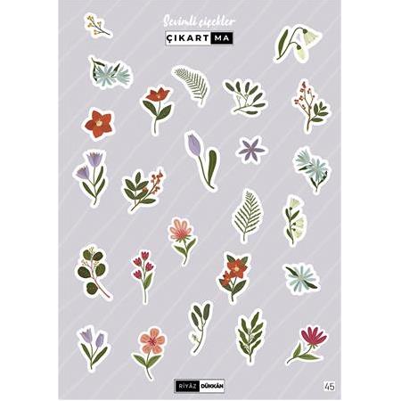 Sevimli Çiçekler -  Sticker, Kod: 45