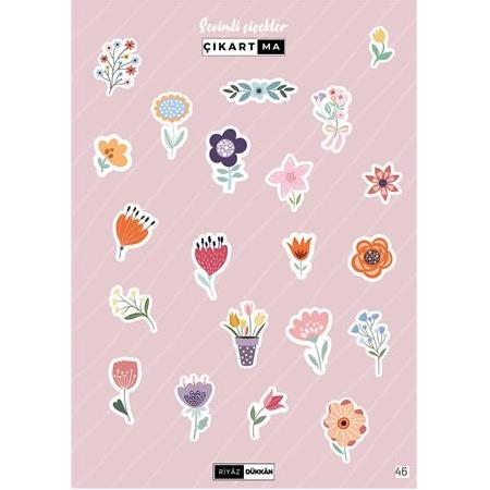 Sevimli Çiçekler -  Sticker, Kod: 46