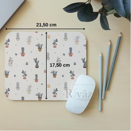 Kaktüs  - Dikdörtgen Mouse Pad, 17,5 cm x 19,50 cm