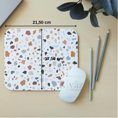 Terazzo  - Dikdörtgen Mouse Pad, 17,5 cm x 19,50 cm