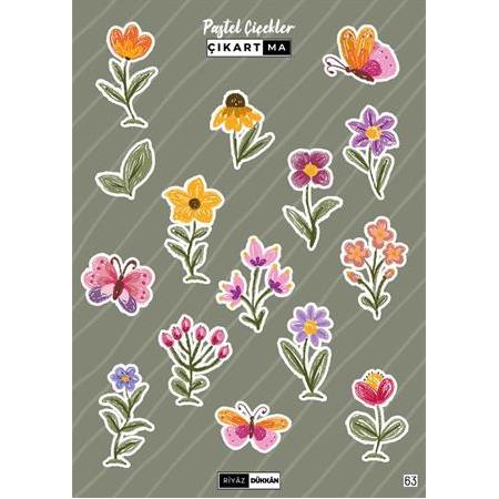 Pastel Çiçekler -  Sticker, Kod: 63