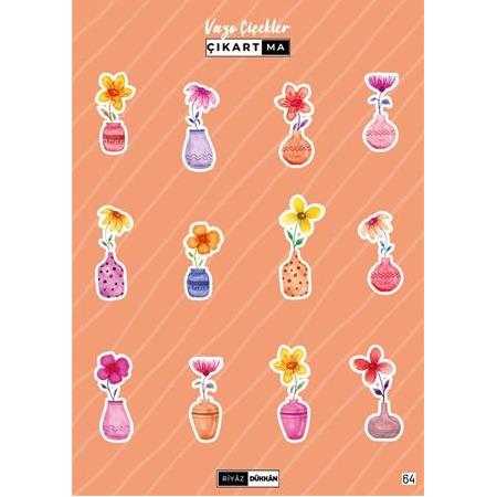 Vazo Çiçekler -  Sticker, Kod: 64