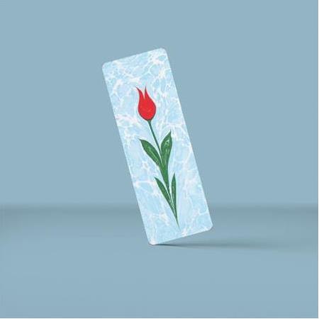 Lale, Mavi Ebru Zemin – Dikey Kitap Ayracı