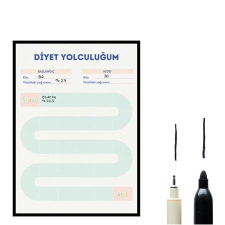 Diyet Takibi - Silinebilir Planlayıcı, Ayaklı, A5 Boyut
