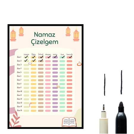 Namaz Çizelgem - Silinebilir Planlayıcı, Ayaklı, A5 Boyut