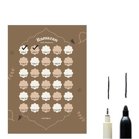 Ramazan Aylık Planlayıcısı 1 - Silinebilir Planlayıcı, Ayaklı, A5 Boyut