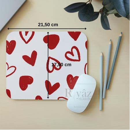 Kalpler - Dikdörtgen Mouse Pad, 17,5 cm x 19,50 cm