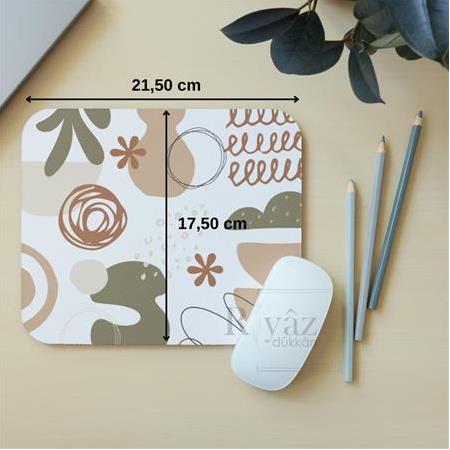 Boho Şekiller  - Dikdörtgen Mouse Pad, 17,5 cm x 19,50 cm