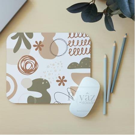 Boho Şekiller  - Dikdörtgen Mouse Pad, 17,5 cm x 19,50 cm