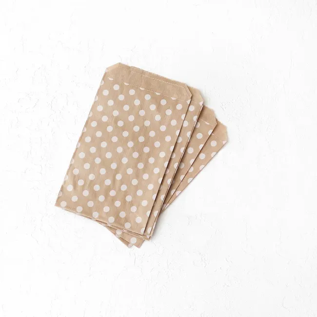 Hediyelik Mini (12x20cm) Puantiye Desenli Doğal Ve Estetik Ambalaj Kağıdı